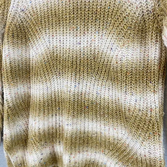 DESIGN365 Women's Striped Turtleneck Sweater Speckled Multi Color Yarn Size L - Picture 5 of 7